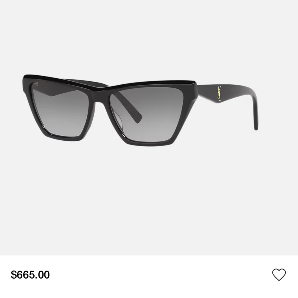 Saint Laurent Black Cat-Eye Sunglasses